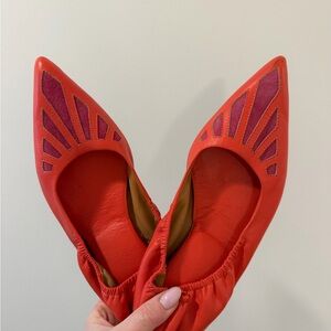 John Fluevog Imagine Coral Flats with Pink Insets
